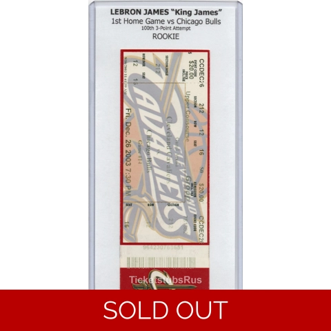 2003 LeBron James Cavaliers 1st HOME GAME vs BULLS 12/26 Full Ticket 100th 3PA